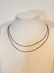 Vintage Sterling Silver italy mesh Necklace 35"