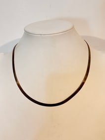 Vintage Sterling Silver herringbone Necklace 15"