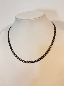 Vintage Sterling Silver chain italy Necklace 17"