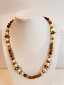 Vintage Acrylic Bead Necklace 23"