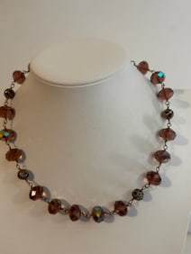 Vintage Glass Bead Necklace 18"
