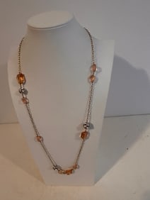 Vintage J Crew glass Necklace 29"
