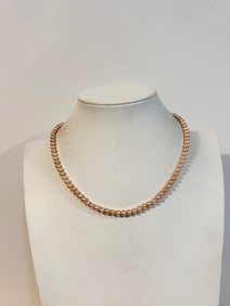 Vintage 14K Gold clasp pearl Necklace 17"
