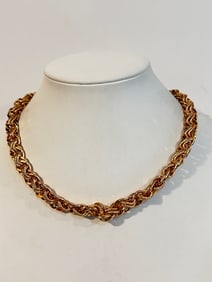 Vintage Bronze link chain Necklace 16"