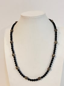 Vintage bead brass Necklace 21"