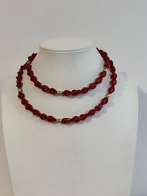 Vintage Acrylic Bead Necklace 30"