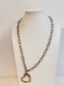 Vintage Attitudes Bronze heart pendant Necklace 24"