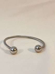 Vintage stainless steel cable twist cuff Bracelet 7"