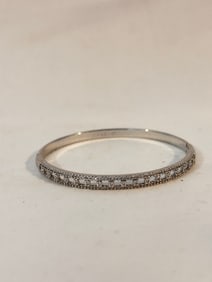 Vintage rhinestone hinged Bracelet 7"