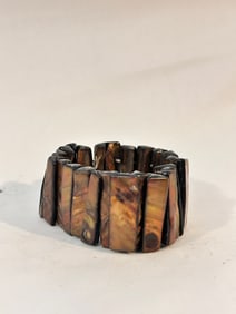 Vintage brown pearl stretch Bracelet  7"