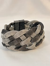 Vintage magnetic mesh braided Bracelet 8"