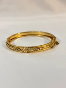 VTG Whiting & Davis Gold Tone hinged Bracelet 7"