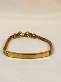 Vintage gold tone mesh Bracelet  7"