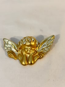 Vintage Gold tone Cherub Brooch