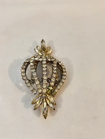 Vintage Rhinestone Silvertone Brooch