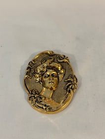 Vintage Gold tone woman Brooch