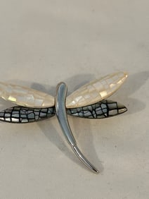 Vintage mother of pearl dragon fly Brooch