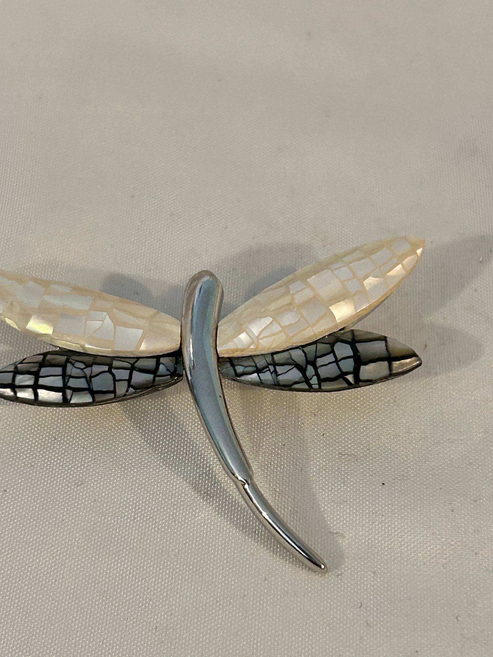 Vintage mother of pearl dragon fly Brooch (1 of 4)