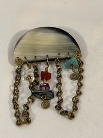 Vintage bone dangle Brooch