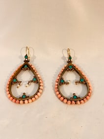 Vintage Vienza Silver pink dangle Earrings