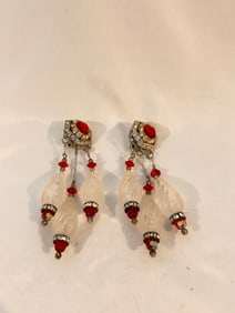 Vintage acrylic clear dangle Earrings