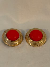 Vintage Goldtone ACRYLIC Clipon Earrings