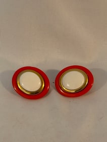 Vintage Goldtone ACRYLIC Clipon Earrings