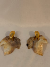Vintage mother of pearl leaf Earrings