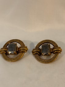 Vintage brass Les Bernard Clipon  Earrings