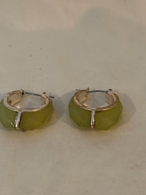 Vintage green acrylic Napier Earrings
