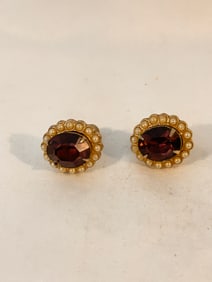 Vintage pearl purple Earrings