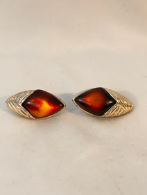 Vintage acrylic clip on Earrings