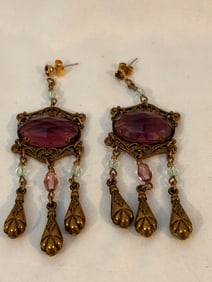 Vintage Goldtone 1900s filigree Earrings