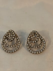 Vintage Silvertone Rhinestone Earrings
