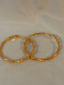 KJL Bamboo large hoop earrings New in Box