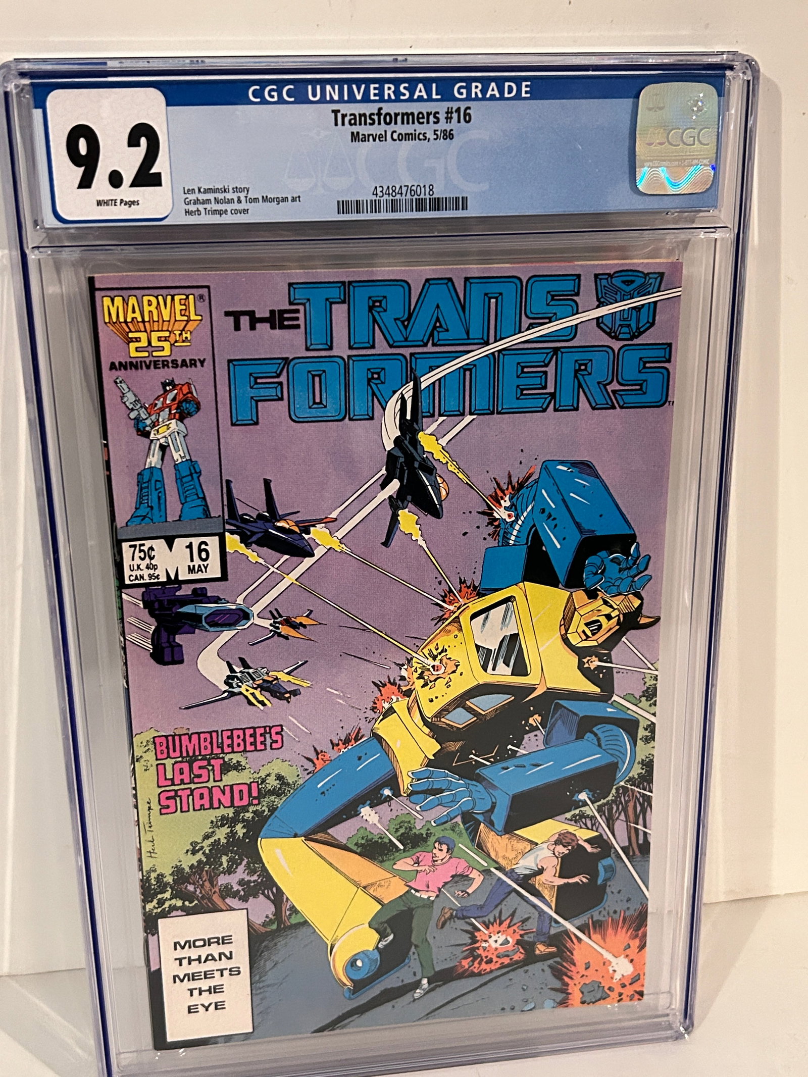 Transformers 16 CGC Graded 9.2 NM/MT Marvel Comics 1986 (1 of 2)