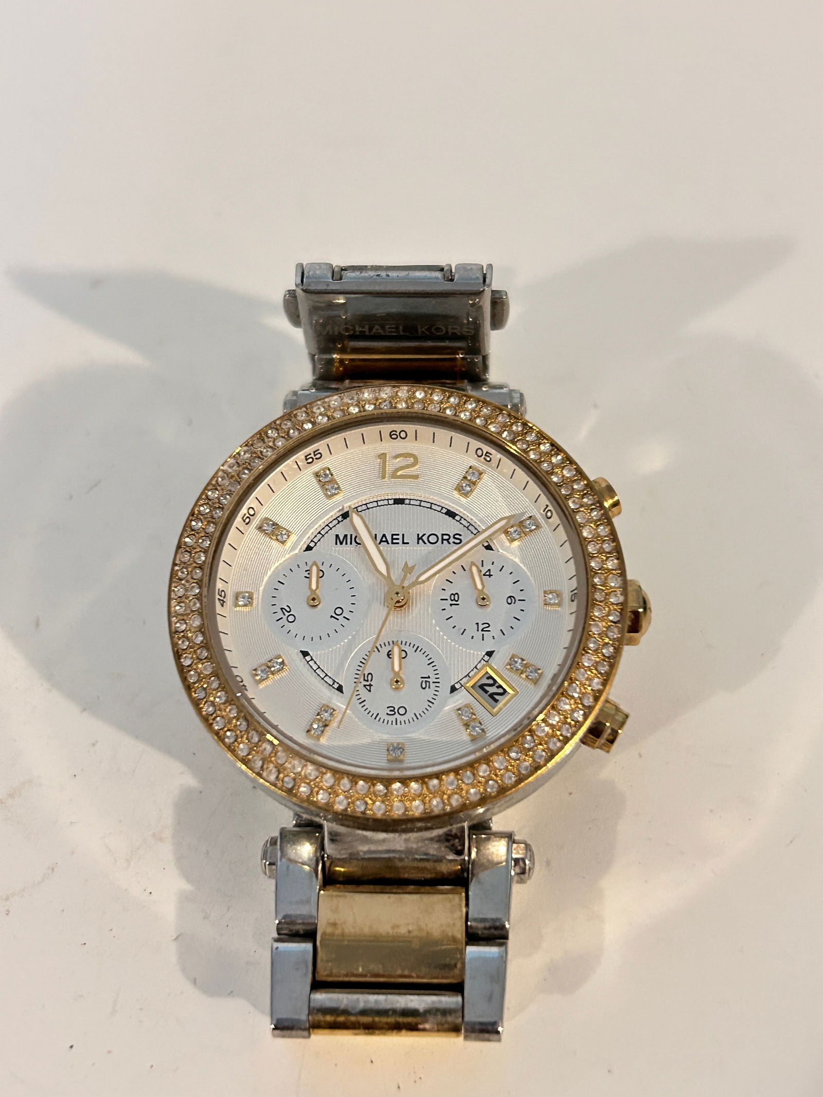 Michael Kors MK5626 Chronograph Champagne Dial Fashion Women's Watch Working (1 of 5)