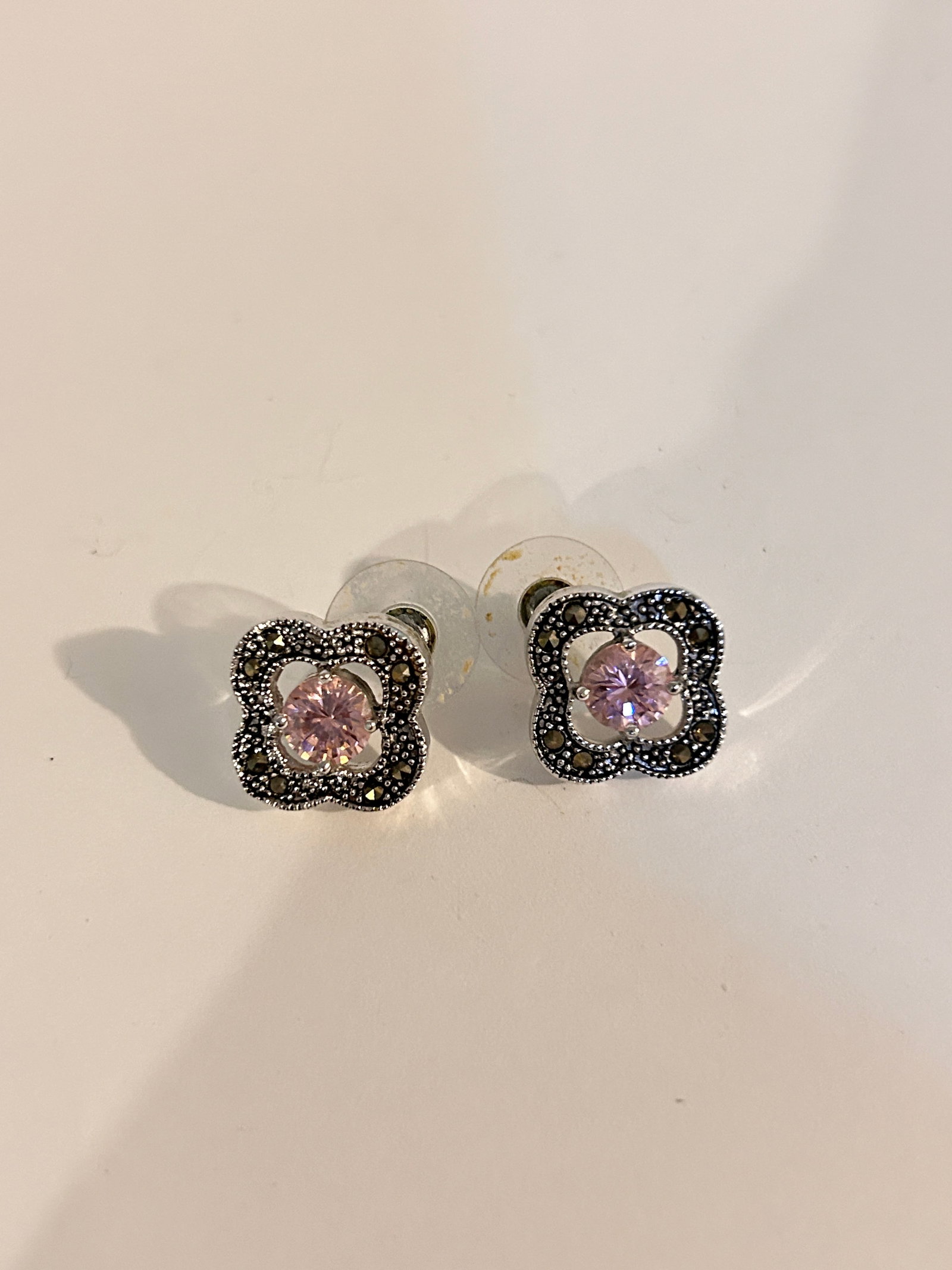 Vintage post rhinestone marcasite Earrings (1 of 4)