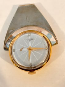 1952 Elgin Money Clip Art Deco mech working Watch 10K Gold Filled - RARE & Unique