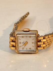 Vintage Helbros 10K r.g.p working mech Watch 12K gold filled band