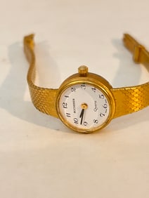 Vintage Swiss Bucherer working Watch Women Gold Tone Quartz 588.512