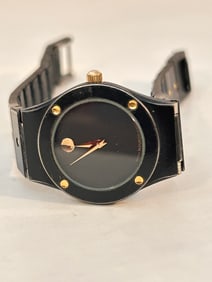 Vintage Movado Museum Black Stainless Steel Back Quartz working Watch Women’s V70N