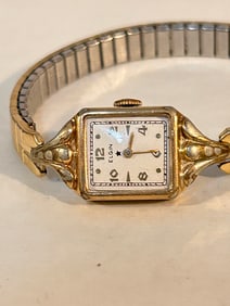 Vintage Elgin 10k Working Gold RGP Ladies Watch with Vintage Stretch Band
