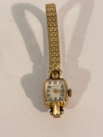 Vintage Hamilton 10K Gold-Filled Women's Watch w/ Flexible Band working