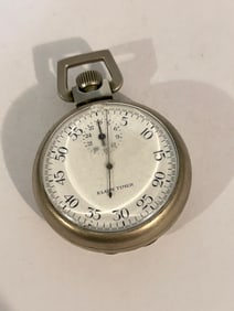 Vintage Military WW2 Elgin Pocket Timer Navigation Watch works great!!