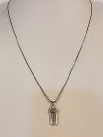 Vintage Sterling Silver Spinel Necklace 18"