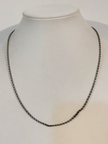 Vintage Sterling Silver rope chain Necklace 19"