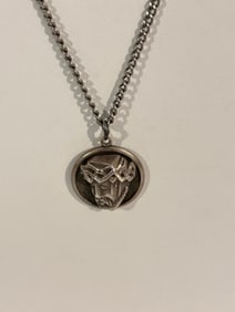 Sterling Silver THEDA Jesus Christ Crucifix Head Cross Pendant necklace 30"