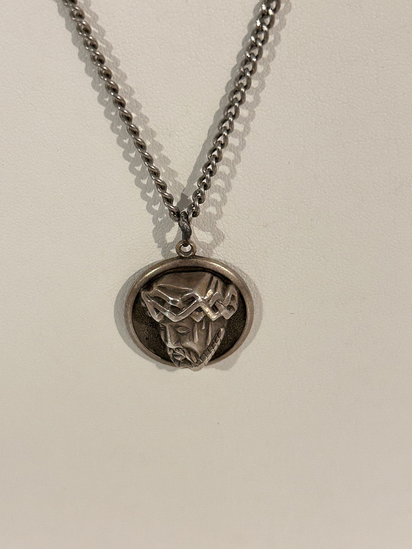 Sterling Silver THEDA Jesus Christ Crucifix Head Cross Pendant necklace 30": Sterling Silver THEDA Jesus Christ Crucifix Head Cross Pendant necklace 30" Please view all photos as they are part of the description and condition of this Item, Feel free to contact me with question