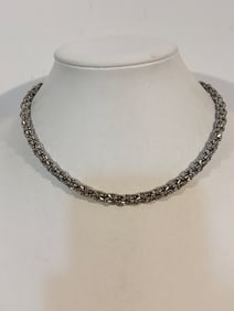 Vintage Sterling Silver thk twist filigree Necklace 15"